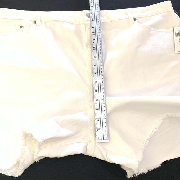 Lauren Ralph Lauren Womens White Shorts Plus Size 22W Raw Fringe Hem High Rise - Picture 7 of 14